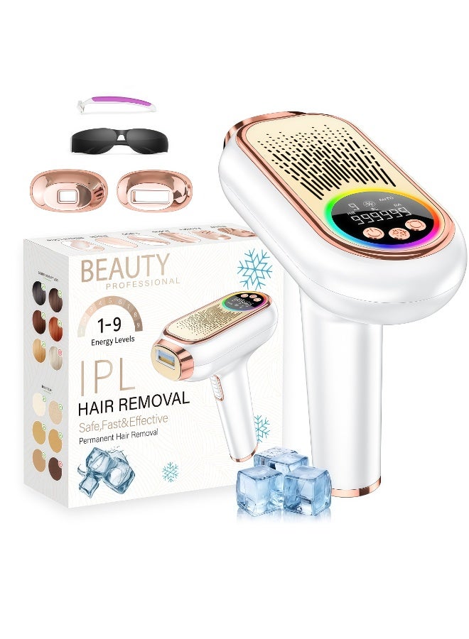 IPL Laser Hair Removal for Women and Men, 45°F Ice Cooling Laser Hair Removal Device for Face & Body, At-Home Painless Hair Remover with Long-Lasting Results, Smooth Skin Gift - Image 1